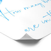 Blue Bow - raad eens hoeveel bogen er in een pot z Poster (Hoek)