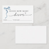 Blue Bow Raad eens hoeveel kussen spel Kaart (Voorkant / Achterkant)