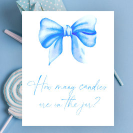 Blue Bow - Raad hoeveel snoepjes in potje Poster