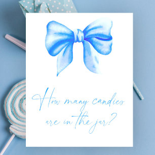 Blue Bow - Raad hoeveel snoepjes in potje Poster