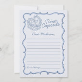 Blue Bow Retro Coquette Cake Time Capsule Kaart (Voorkant)