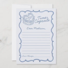 Blue Bow Retro Coquette Cake Time Capsule Kaart