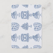 Blue Bow Retro Heart Coquette Cake Details Invoege Informatiekaartje (Achterkant)