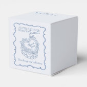 Blue Bow Retro Heart Coquette Cake Valentijnse Bedankdoosjes (Achterkant)