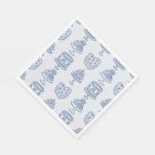 Blue Bow Retro Heart Coquette Cake Valentijnse Servet (Hoek)