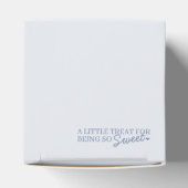 Blue Bow Retro Heart Coquette Cake Verjaardag Bedankdoosjes (Bovenkant)