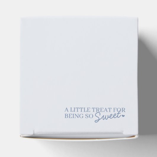 Blue Bow Retro Heart Coquette Cake Verjaardag Bedankdoosjes (Bovenkant)