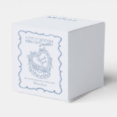 Blue Bow Retro Heart Coquette Cake Verjaardag Bedankdoosjes (Achterkant)