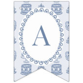 Blue Bow Retro Heart Coquette Cake Verjaardag Vlaggetjes (Derde vlag)