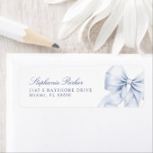 Blue Bow Return-adreslabel Etiket (Insitu)