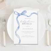 Blue Bow Ribbon Baby shower Brunch Kaart