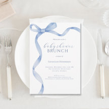Blue Bow Ribbon Baby shower Brunch