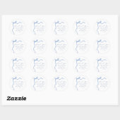Blue Bow Ribbon Bedankt Ronde Sticker (Vel)
