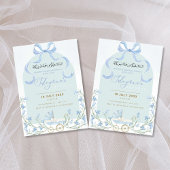 Blue Bow Ribbon Bluebell Aqeeqah nodigt uit Kaart