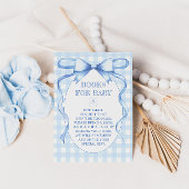 Blue Bow Ribbon Boeken voor Baby Waterverf Informatiekaartje