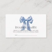 Blue Bow Ribbon Boy Baby Luier Raffle Ticket Informatiekaartje (Voorkant)