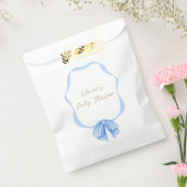Blue  Bow Ribbon Boy Baby shower Bedankzakje (Gezegeld)