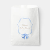Blue  Bow Ribbon Boy Baby shower Bedankzakje (Voorkant)