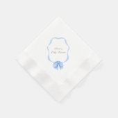 Blue  Bow Ribbon Boy Baby shower Servet (Hoek)