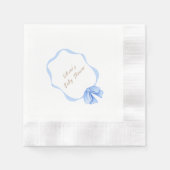 Blue  Bow Ribbon Boy Baby shower Servet (Voorkant)