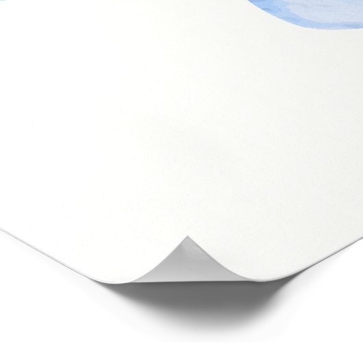 Blue  Bow Ribbon Boy Baby shower Welkom Poster (Hoek)