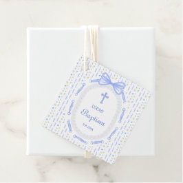 Blue Bow Ribbon Lijst Bloemdoop Bedankjes Labels