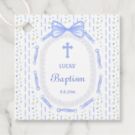 Blue Bow Ribbon Lijst Bloemdoop Bedankjes Labels