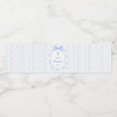 Blue Bow Ribbon Lijst Bloemdoop Waterfles Etiket (Enkel label)