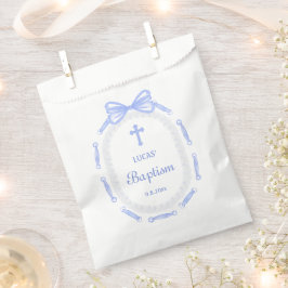 Blue Bow Ribbon Lijst doop Bedankzakje