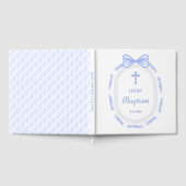 Blue Bow Ribbon Lijst doop Gastenboek (Volledig)