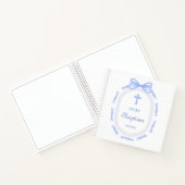 Blue Bow Ribbon Lijst doop gastenboek Notitieboek (Binnen)