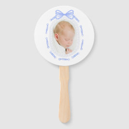 Blue Bow Ribbon Lijst doop Handwaaier