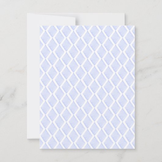 Blue Bow Ribbon Lijst Doopuitnodiging Kaart (Achterkant)