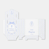 Blue Bow Ribbon Lijst Floral dooptent Bedankdoosjes (Uitgevouwen)