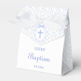 Blue Bow Ribbon Lijst Floral dooptent Bedankdoosjes