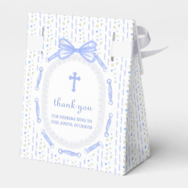 Blue Bow Ribbon Lijst Floral dooptent Bedankdoosjes