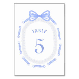 Blue Bow Ribbon Lijst Tafelnummer