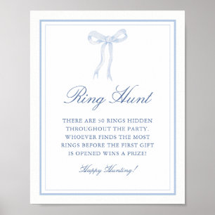Blue Bow Ring Hunt Ring Game Vrijgezellenfeest Poster