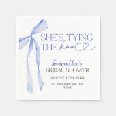 Blue Bow Shes binden van de knoop Vrijgezellenfees Servet (Voorkant)