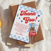 Blue Bow She's Ready to Pop Baby Shower Bedankkaart