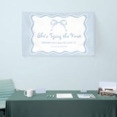 Blue Bow Shes Tying the Knot Bachelorette Party Spandoek (Beurs)