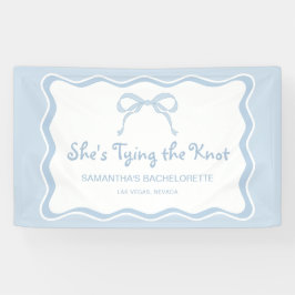 Blue Bow Shes Tying the Knot Bachelorette Party Spandoek