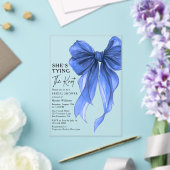 Blue Bow She's Tying The Knot Bridal Shower Acryl Uitnodigingen (Insitu (Huwelijk))