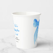 Blue Bow She's Tying the Knot Bridal Shower Papieren Bekers (Links)