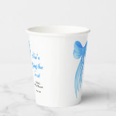 Blue Bow She's Tying the Knot Bridal Shower Papieren Bekers (Rechts)