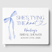 Blue Bow Shes Tying the Knot Bruidsfeest Brunch Gastenboek (Voorkant)