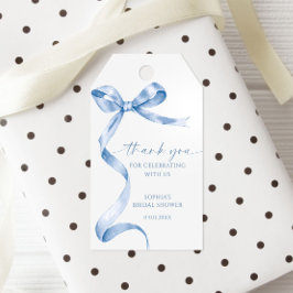 Blue Bow Shower Favoriet Gift Label Cadeaulabel