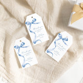 Blue Bow Shower Favoriet Gift Label Cadeaulabel