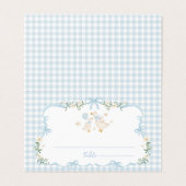 Blue Bow Silly Goose Boy Baby Shower Place Cards Kaart (Buitenkant ongevouwen)