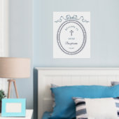 Blue Bow Silver Grieks Lijst Doop Folie Poster (Insitu (Slaapkamer))